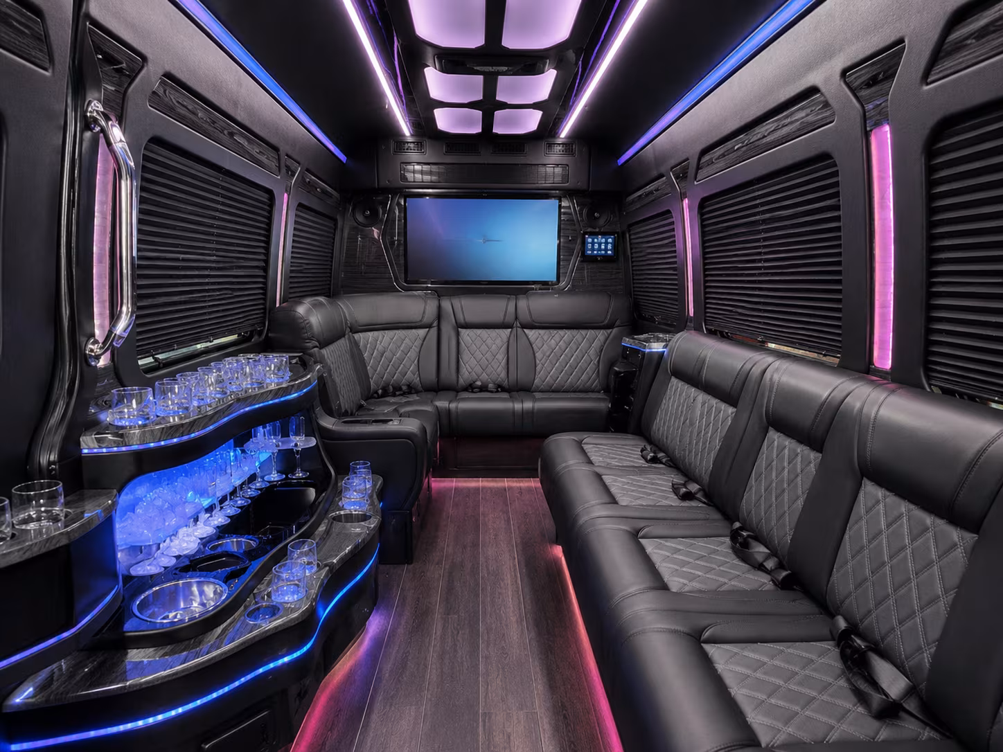 burnsville 40 passenger party bus interior