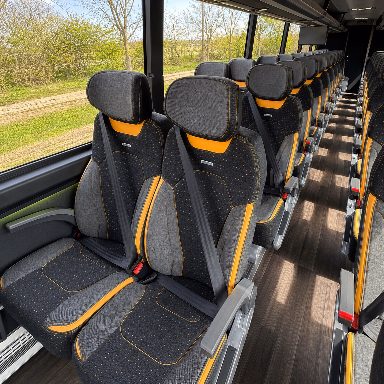 edina charter bus rental interior