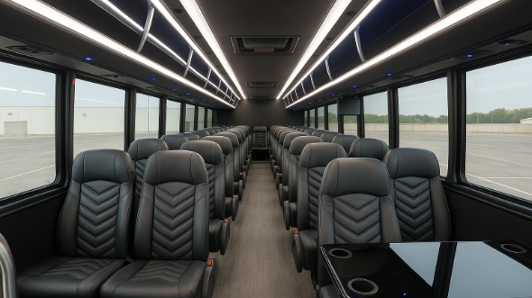 Interior of Charter Bus Company Burnsville's 20 Passenger Mini bus in Burnsville