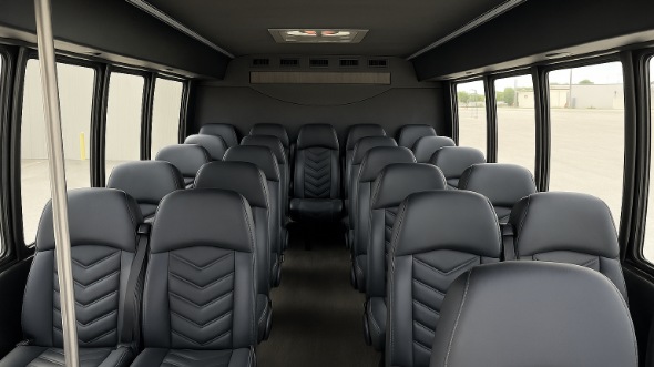 Interior of Charter Bus Company Bloomington's 25 Passenger Mini bus in Bloomington