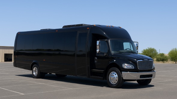 Exterior of Charter Bus Company Burnsville's 28 Passenger Mini bus in Burnsville
