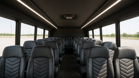 Interior of Charter Bus Company Burnsville's 28 Passenger Mini bus in Burnsville