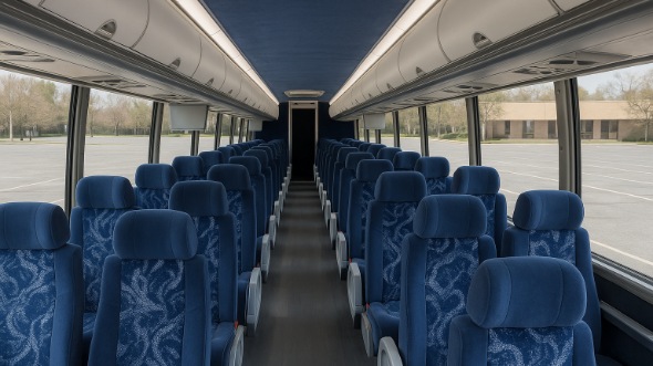 Interior of Charter Bus Company Burnsville's 54 Passenger Charter Bus in Burnsville