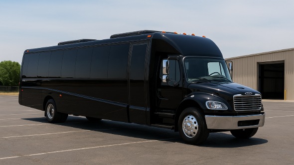 Exterior of Charter Bus Company Burnsville's Party Bus in Burnsville