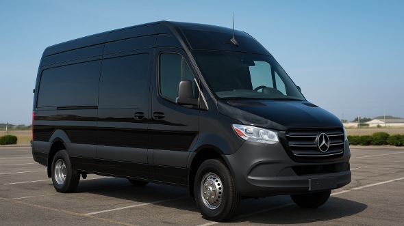 Exterior of Charter Bus Company Burnsville's Sprinter Van Rental With Driver in Burnsville