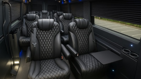 Interior of Charter Bus Company Burnsville's Sprinter Van Rental With Driver in Burnsville